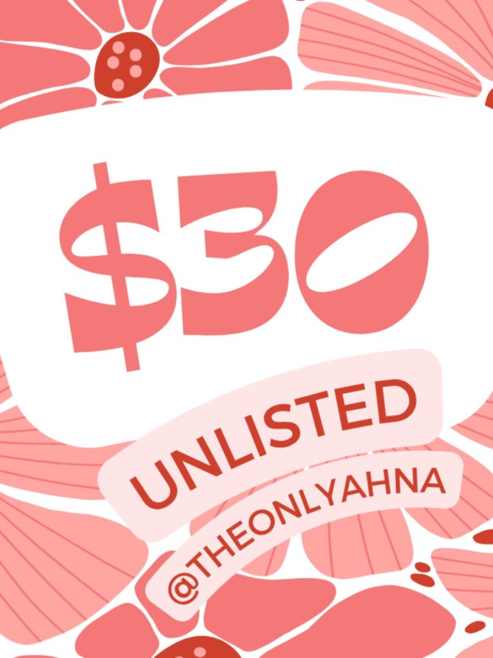 UNLISTED $30 Starts — @theonlyahna Unlisted Live Show Listing!